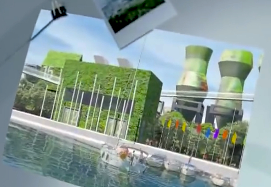 Grünes Kohlekraftwerk. Bild aus Propagandavideo der SEI/Repower, 2011.