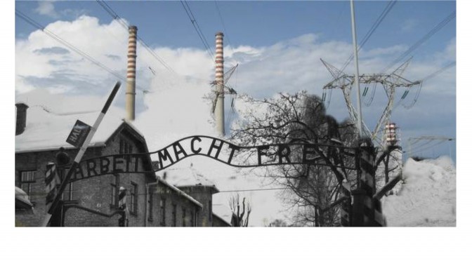 Vergleich des Konzentrationslagers Auschwitz mit einem Kohlekraftwerk